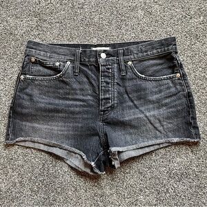 Madewell Relaxed High Rise Denim Shorts - Washed Black - size 29